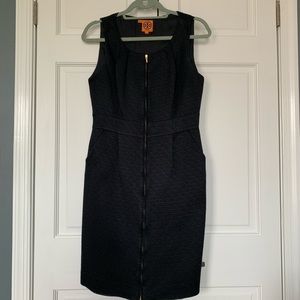 Tory Burch Textured Black Zip Up Dress - Sz 4